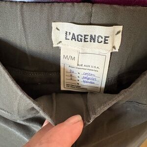 L'AGENCE Paris Rochelle Jeans Medium Green High Rise Coated Denim NWOT